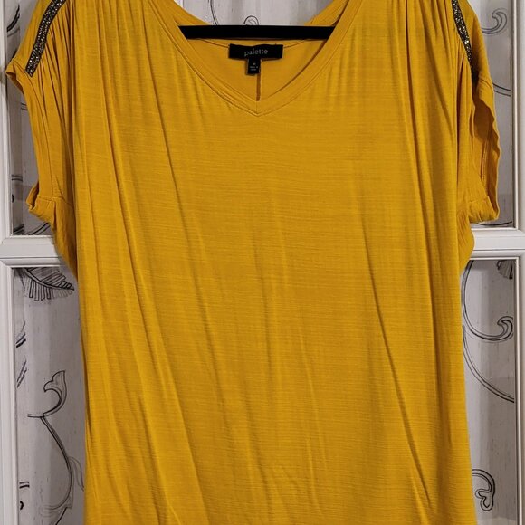 palette cap sleeve top- womens medium - Picture 3 of 8